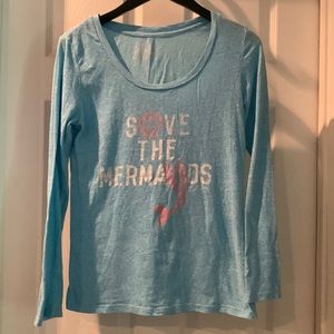 Soft Salt Life long sleeved t-shirt. Save the mermaids!